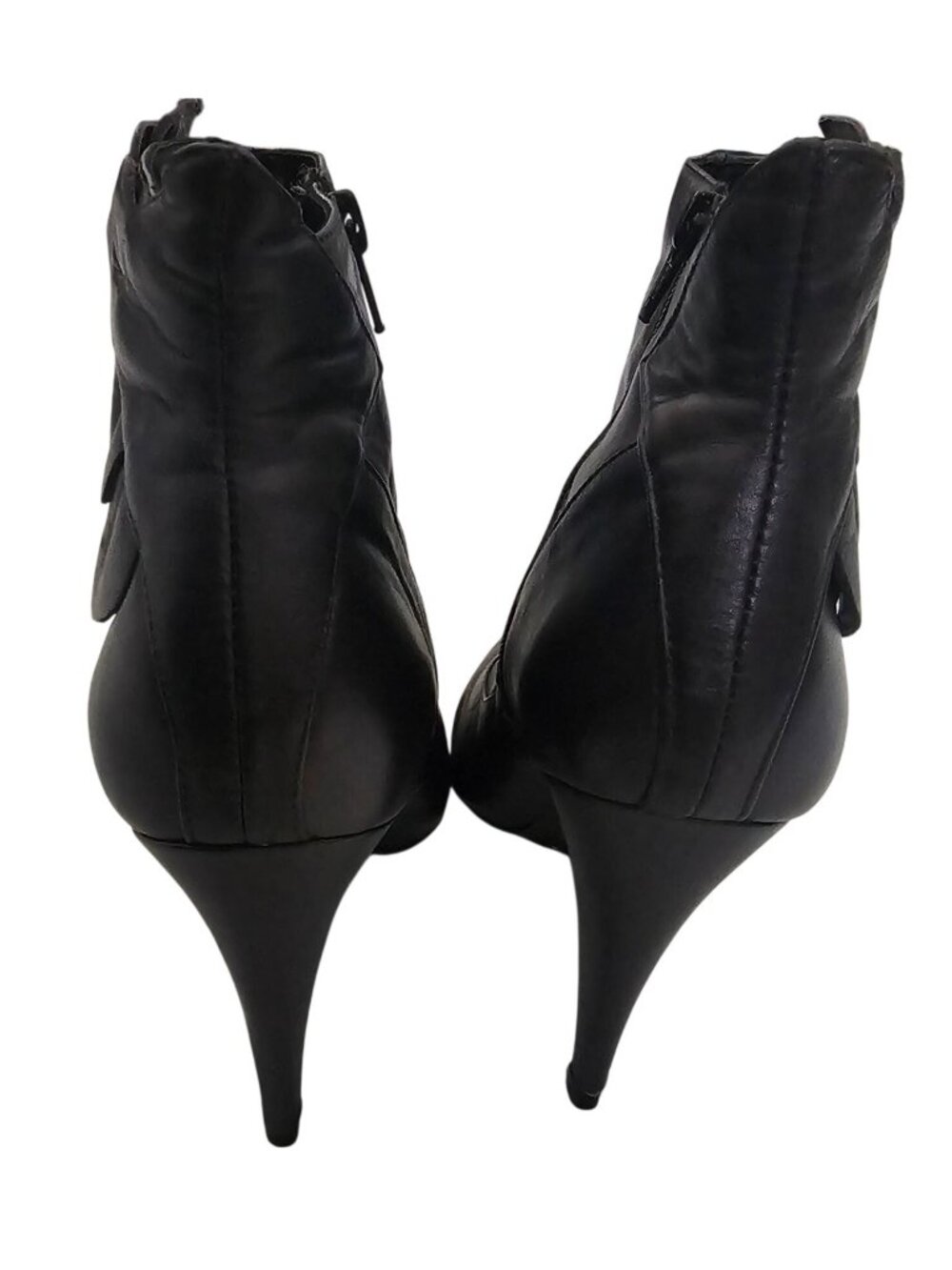 Kelsi Dagger Women's Black Leather Upper Pointed Toe Leaf Pansy Booties Size 7 ½ - Picture 6 of 14